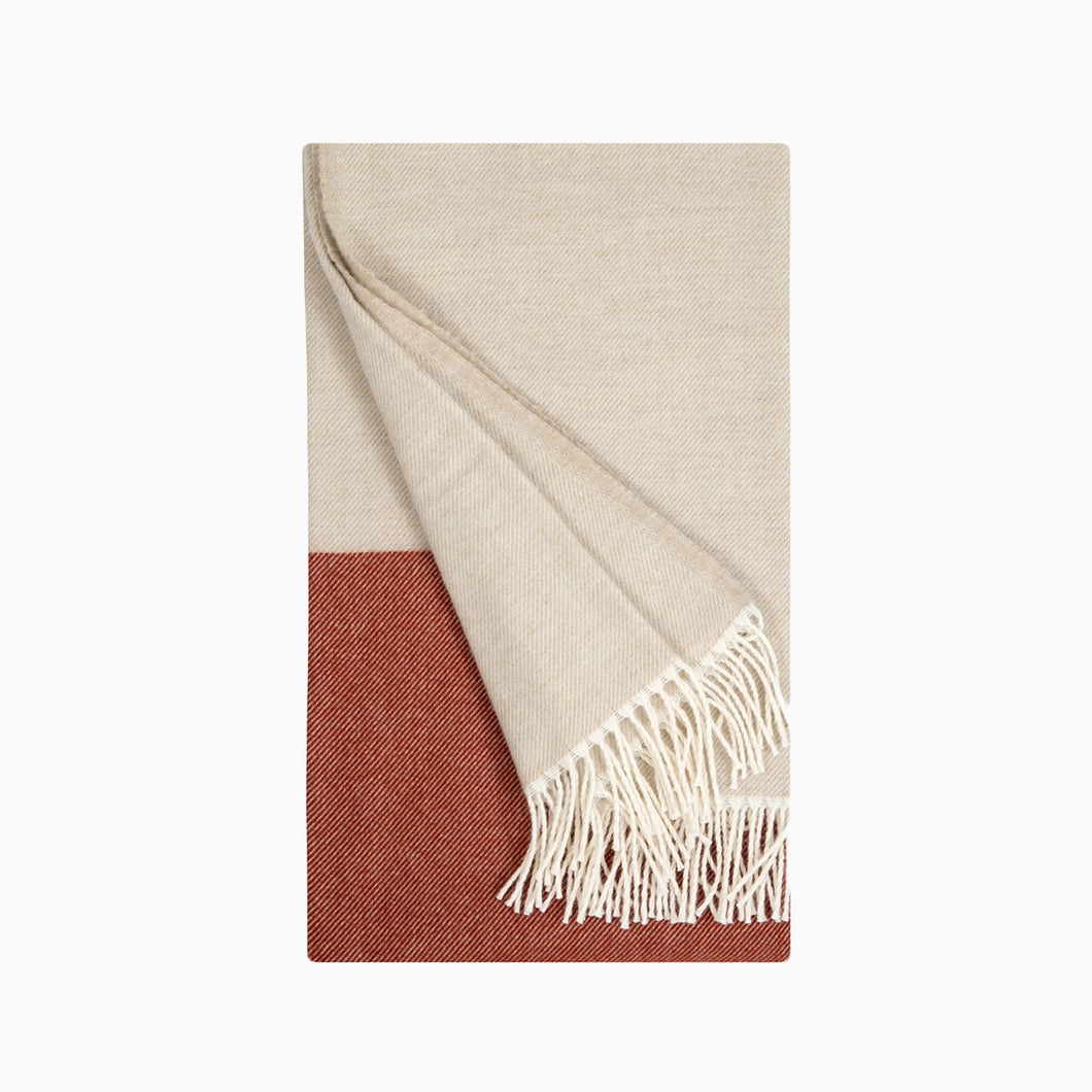 'Naapuri' Merino Decke, beige-cinnamon