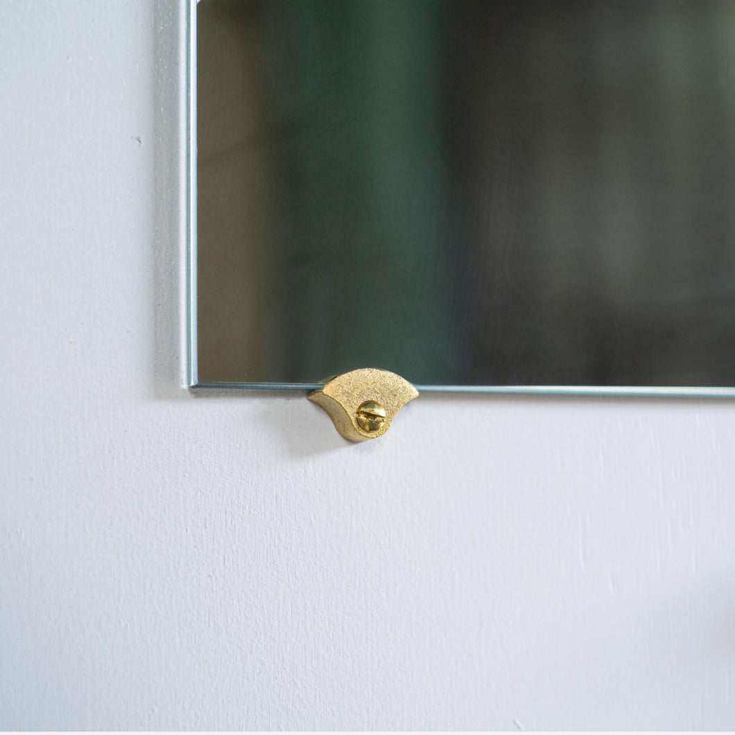 Brass mirror holders by Oji Masanori 