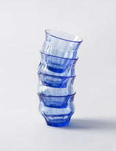 Load image into Gallery viewer, 'Tipsy' glasses, blue, in a set 
