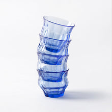 Load image into Gallery viewer, 'Tipsy' glasses, blue, in a set 
