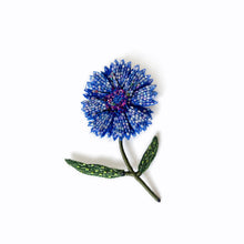 Load image into Gallery viewer, 'Blue Bottleflower' brooch by Trovelore
