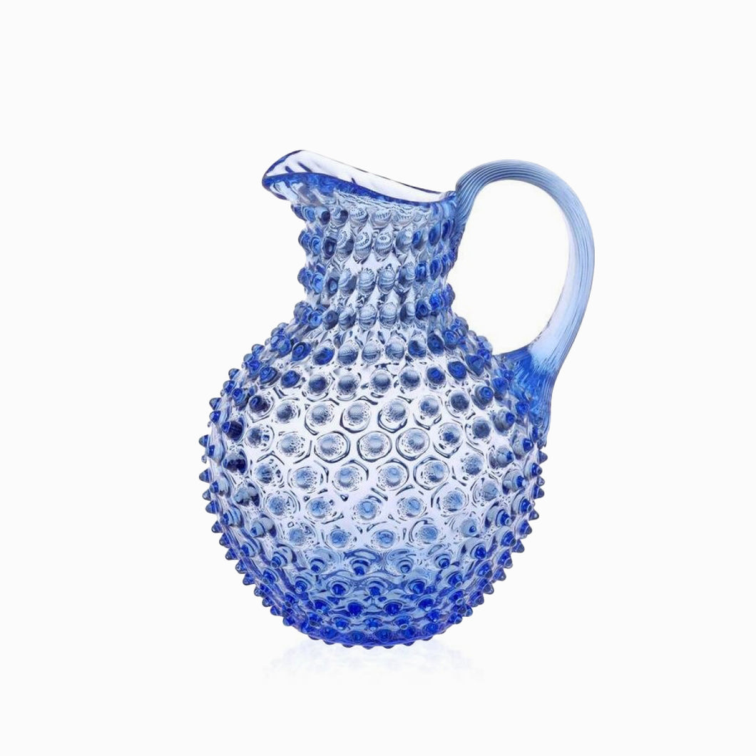 'Hobnail' glass jug, cobalt