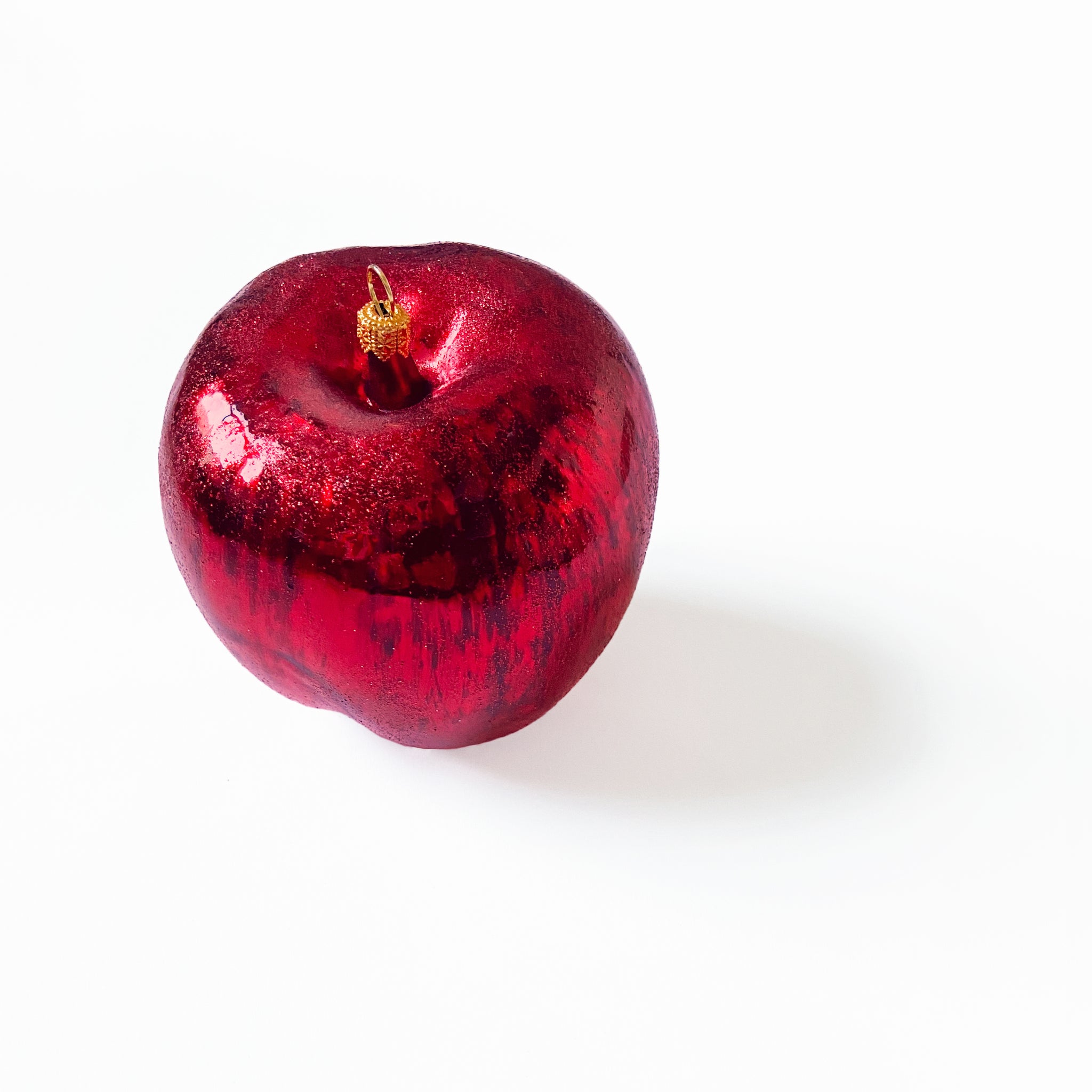 6-in-1 3,6 cm Weihnachtsbaumschmuck, roter Apfel, Hängeornament